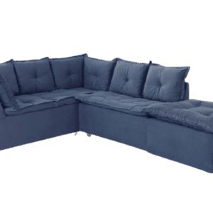 SOFA DE CANTO TURIM 2 MOD+1PUFF AZUL LISO
