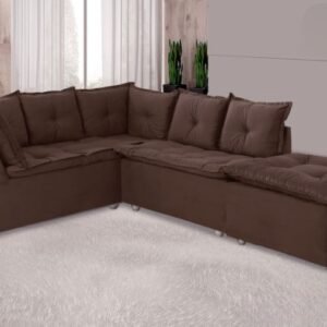 SOFA DE CANTO TURIM 2 MOD+1PUFF MARROM