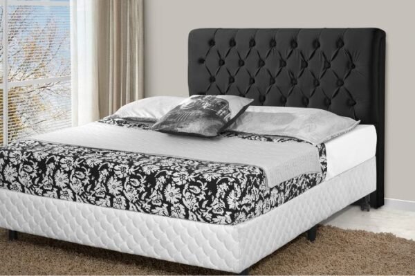 CABECEIRA QUEEN 1.60 BARCELONA CLASSIC VELUDO PRETO/701 - Imagem 2