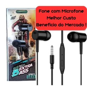 Fone com Fio Extra Bass D21 Earphones