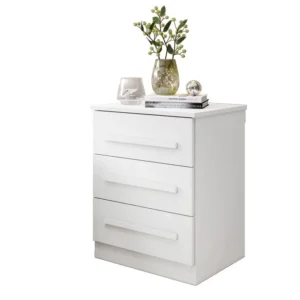 Mesa de Cabeceira Império 3 Gavetas BRANCO