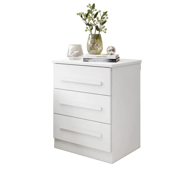 Mesa de Cabeceira Império 3 Gavetas BRANCO