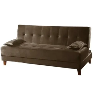Sofá Cama Arpoador Tecido Suede 2 Lugares Marrom
