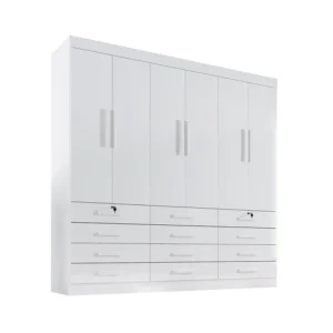 Guarda Roupa Casal Mônaco Plus 6 Portas 12 Gavetas Branco
