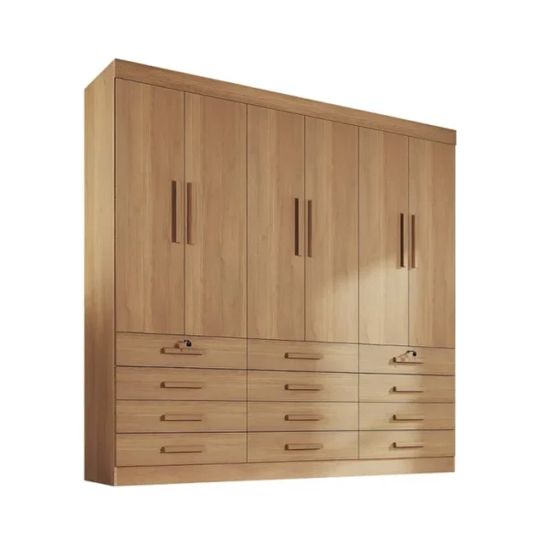 Guarda Roupa Casal Mônaco Plus 6 Portas 12 Gavetas Cinamomo