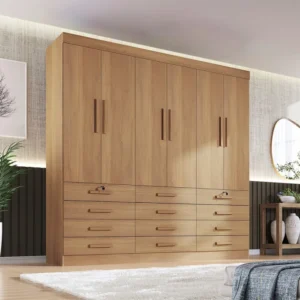 Guarda Roupa Casal Mônaco Plus 6 Portas 12 Gavetas Cinamomo